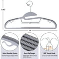 thumbnail image 2 of HomGarden 50 Pack Plastic Hangers Non-Slip Adult Clothes Hanger S-Shaped 360° Swivel Gray, 2 of 9