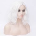 thumbnail image 3 of RightOn White Wig for Women Short Curly Wavy Wig White Bob Wig Side Part Synthetic Wig with Wig Cap, 3 of 6