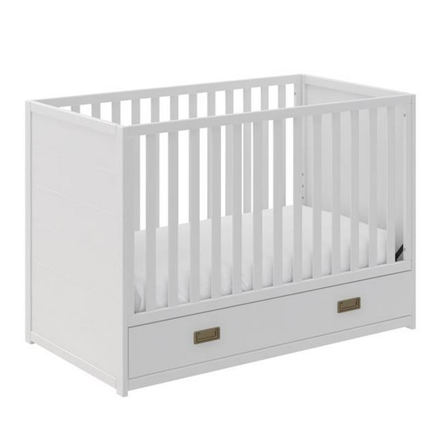 Little Seeds DA8024199LS White Haven 3-in-1 Nursery Convertible Storage Crib