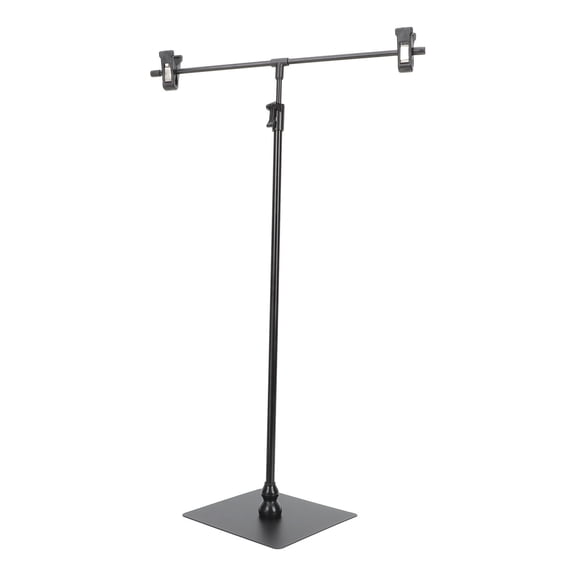 BESTYASH Adjustable Height Black T-Shaped Poster Rack Stand for Outdoor Advertising and Multipurpose Display