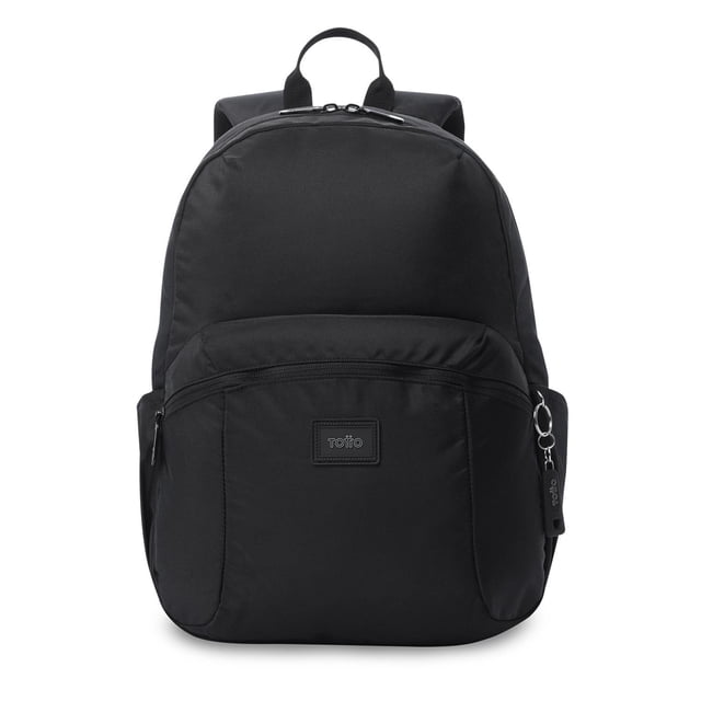 TOTTO Mochila Mediana Porta Laptop 14 con Bolsillo Secreto | Escuela - Oficina - Viaje | 15 L TRIK M negro M