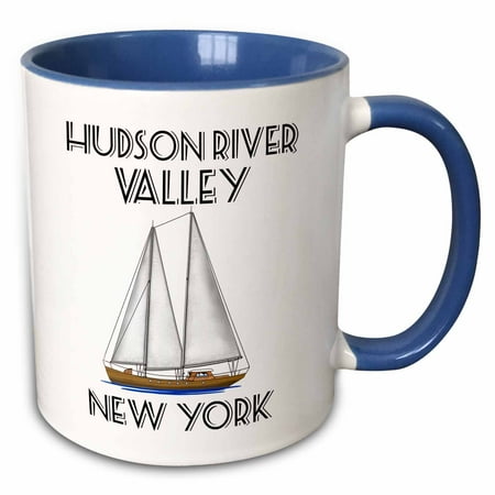 

Sailing Hudson River Valley New York nautical sailboat design. 11oz Two-Tone Blue Mug mug-299226-6
