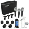 Samson R21 Dynamic Vocal Mic 3-Pk w/Case & Mic Clips + 3 Stands + Cables & More