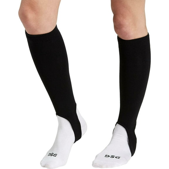 DSG Stirrup Socks and Sanitary Baseball Socks Combo Pack, Large, Black