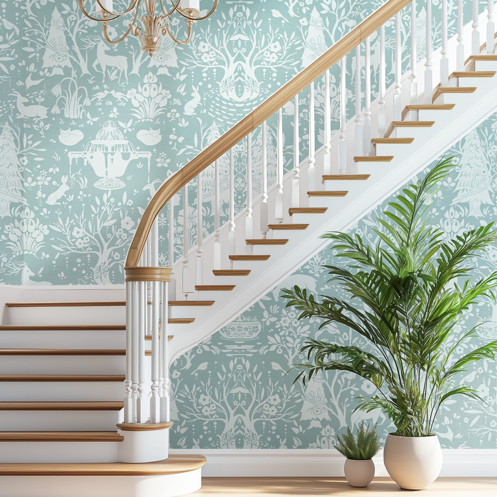 DAZLUTE Peel and Stick Wallpaper Forest Wallpaper Self Adhesive Removable Wallpaper Grey and White Contact Paper 17.71" x 394"