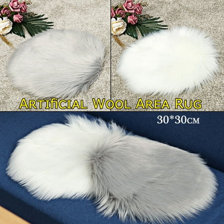Mrosaa Sheepskin Seat Cushion Faux Fur Chair Cover Area Rugs for Bedroom Home Furniture, Reduce The Pressure of Buttocks Improves