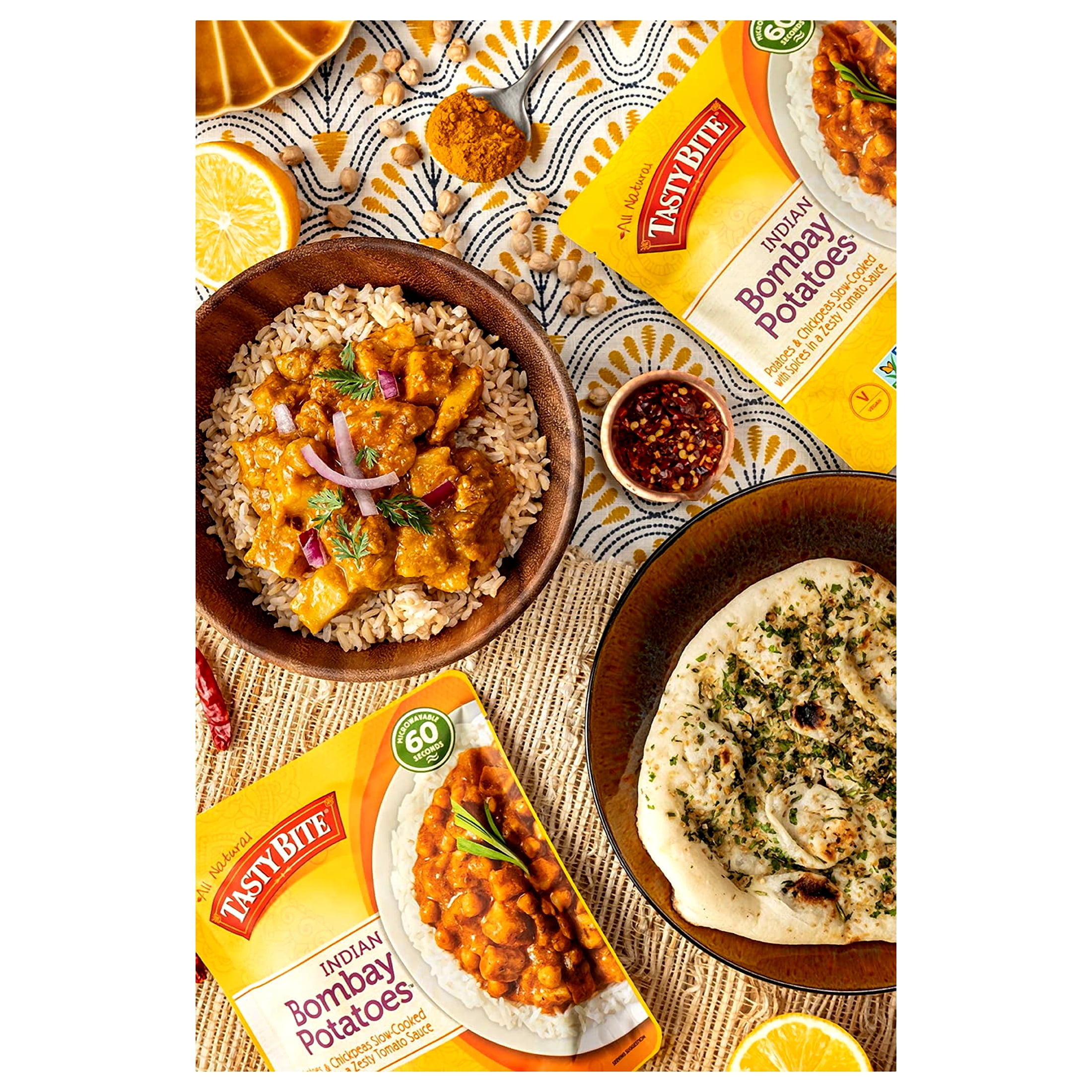 Tasty Bite Indian Bombay Potatoes, Microwaveable Ready to Eat Entr?e, 10 Ounce (Pack of 6)