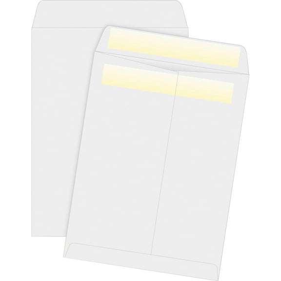 Business Source, BSN04649, Press/Seal Catalog Envelopes, 100 / Box, White