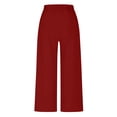 thumbnail image 7 of Womens Pants Elastic Waist Straight Leg Solid Color Casual Pocket PantsWomens Pants Elastic Waist Straight Leg Solid Color Casual Pocket Pants, 7 of 7