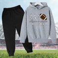 thumbnail image 3 of Kiijoy Teen Boys Football Letter Print Hoodie Pants Outfits Sports Tracksuit, Sizes 13-14, 3 of 3