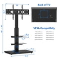 thumbnail image 5 of RTVR Modern Floor TV Stand for 40 to 75 inch Flat Panel TVs, 3 Shelf Upgraded Black, 5 of 5