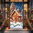 thumbnail image 6 of Fllostpr 35.4x70.9" Christmas House Door Cover, Front Door Backdrop Cloth for Indoor Outdoor Home Party Entryway Wall Window Decor, 6 of 6