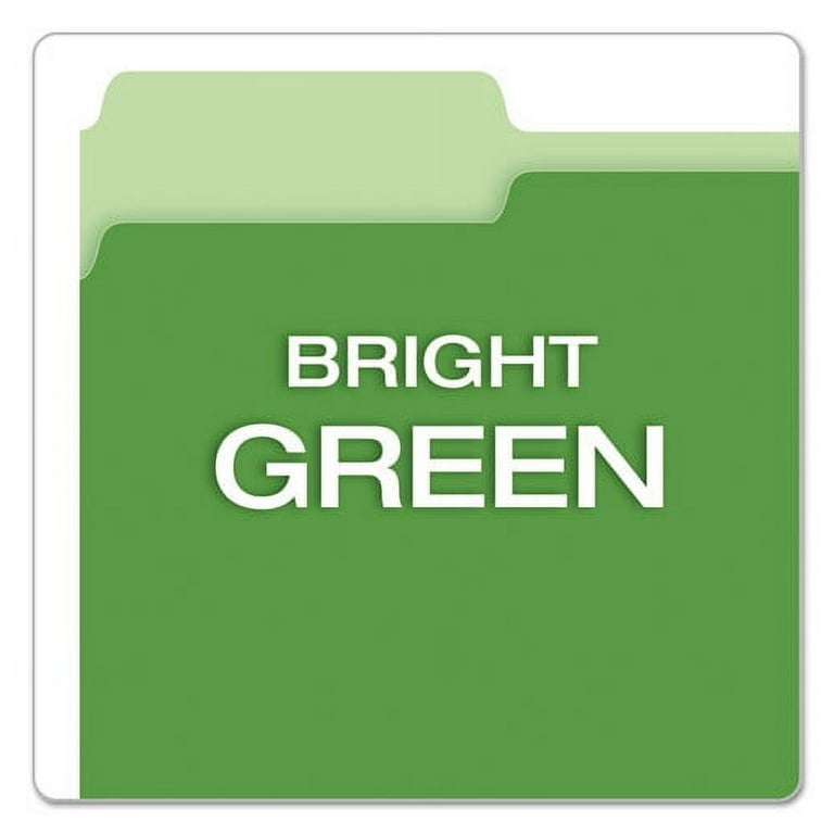 Colored File Folders, 1/3-Cut Tabs: Assorted, Letter Size, Green/Light Green, 100/Box Colored File Folders, 1/3-Cut Tabs: Assorted, Letter Size, Green/Light Green, 100/Box