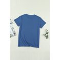 thumbnail image 2 of ABPHQTO Camiseta de mujer azul con cuello redondo y estampado de diente de león, 2 of 5