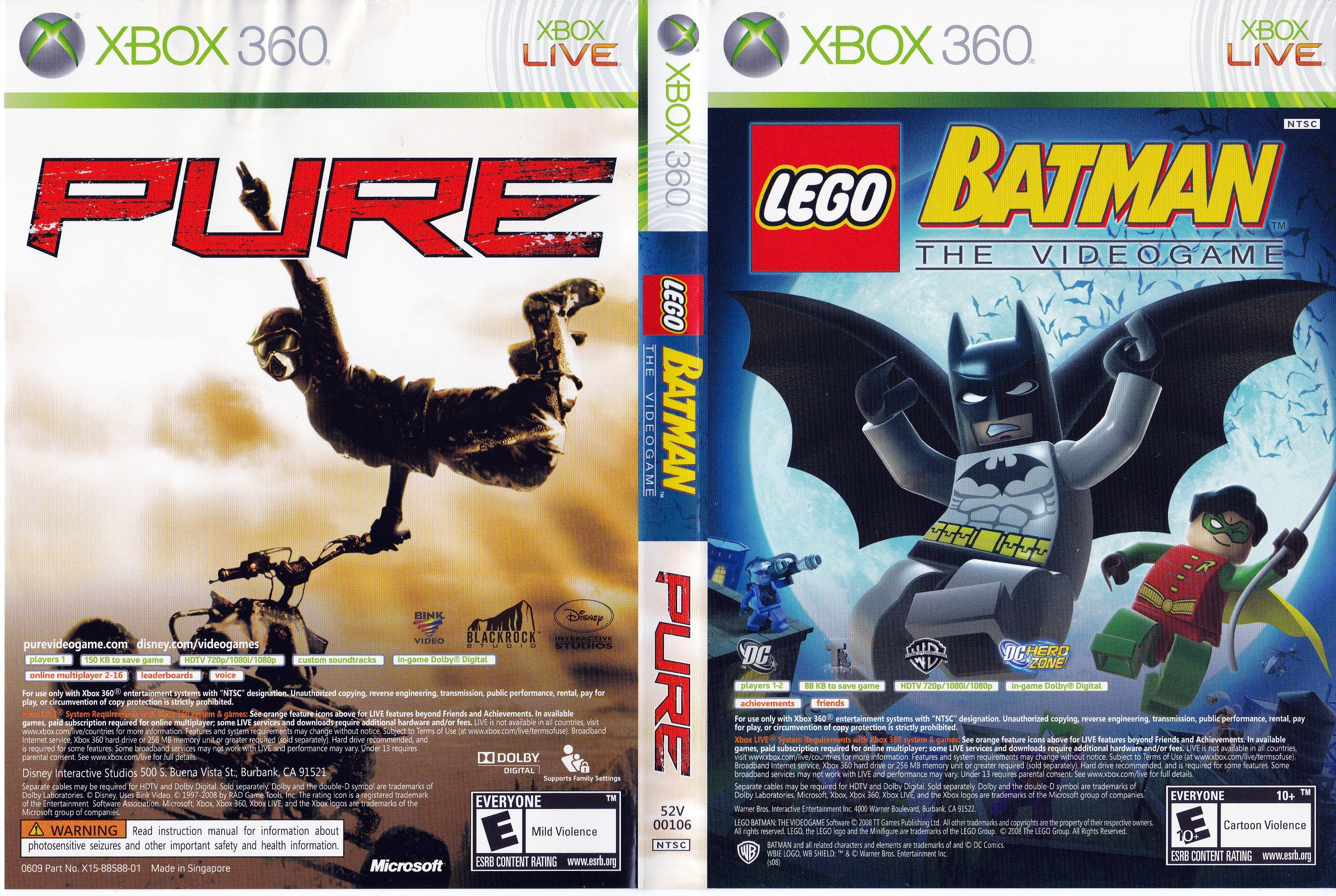 Lego Batman The Video Game / Pure - Xbox 360 (Refurbished ...