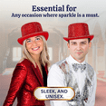 thumbnail image 6 of Dress-Up-America Top Hats for Men and Women - Rhinestone Top Hat for Adults - Elegant Costume Magician Hat (Red), 6 of 6