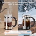 thumbnail image 5 of French Press Coffee Maker 34oz 1 L, No Plastic Touching Cafe, Heat Resistant Thickened Borosilicate Glass, Stainless Steel Brewer, Cold Brew Cafetera Teapot for Kitchen Travel Camping, Silver, 5 of 9