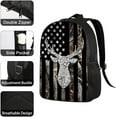 thumbnail image 5 of American Flag Deer Backpack USA Hun_ting Camo Deer Flag Bookbags for Teens , Large Elementary Junior High University Bag, Casual Travel Daypack Backpack, 17inch, 5 of 7