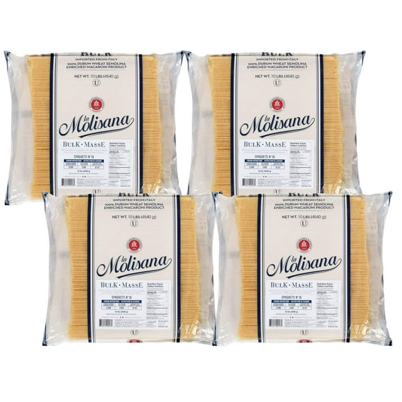 Molisana No.16 Spaghetti Bulk 10lbs - Premium 100% Durum Wheat Semolina Pasta