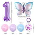 thumbnail image 2 of Woeilo Butterfly Aluminum Number Balloon Set Birthday Party Decoration, 2 of 3