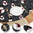 thumbnail image 4 of Black Christmas Snowman Pattern Round Fitted Tablecloth with Elastic Edge,Dining Table Cover Waterproof,Outdoor Round Tablecloth for Camping,Dining,Indoor and Outdoor, 4 of 7