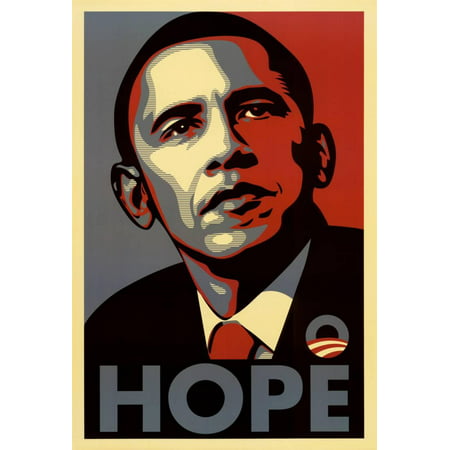 Barack Obama (Hope, Shepard Fairey Campaign) Art Poster Print Poster - (Best Political Campaign Posters)