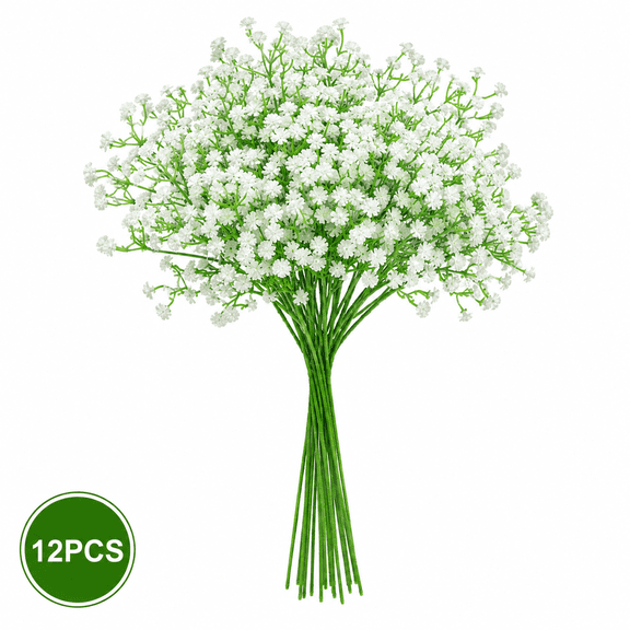 Baby's Breath Artificial Flowers 20.5'' Fake White Flowers Babys Breath  for Wedding Floral Arrangement Party Home Decoration 12Pcs