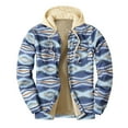 thumbnail image 1 of RKSTN Mens Winter Jacket Thick Quilted Plaid Printed Jacket Hooded Warm Drawsting Cotton-padded Buttons Fleece Jacket, 1 of 4