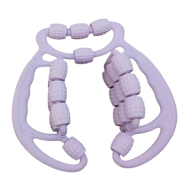Masajeador de 24 ruedas con puntos de presión, relajante muscular portátil, resistente para piernas, ideal para ejercicios en interiores y deportes. violeta