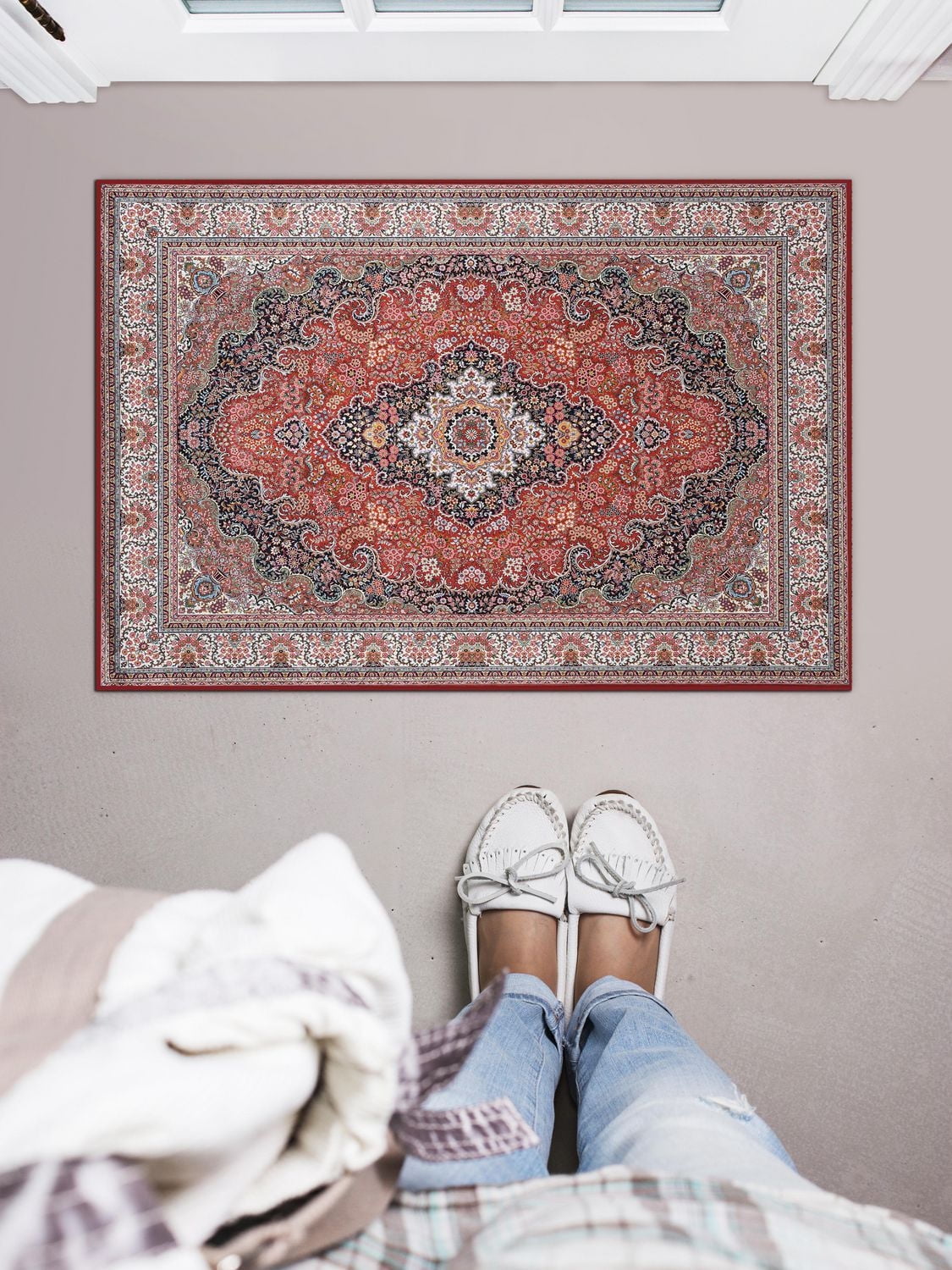 Emerald Barton Cream & Grey 3'3" x 5' Accent Rug