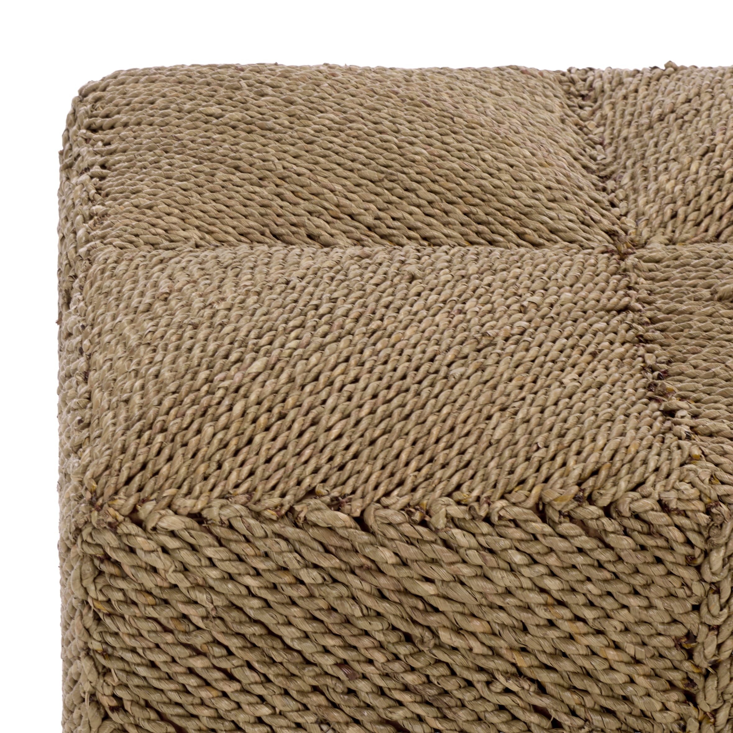 Safavieh Couture Malta Woven Seagrass Square Ottoman, Natural
