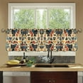 thumbnail image 4 of Yayeee Kitchen Curtains Tier Set of 2 Light Filtering 57"x36" Over Sink Window Panels, Red Geometric, 4 of 7