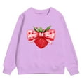thumbnail image 4 of Byoo Toddler Girls Sweatshirt Valentine Day Strawberry Knot Printing Crew Neck Pullovers Shirt for Children Loose Fit Active Top, 4 of 4