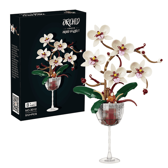 Remocguys Orchid Flowers Building Set Compatible with Lego Botanical Collection Home Decor Gift for Adults 512Pcs
