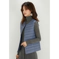 thumbnail image 4 of Wenseny Women’s Quilted Down Puffer Vest Warm Button Outerwear Padded Coat Blue S, 4 of 8