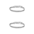 thumbnail image 4 of Jumpingount de 6MM, joyería de acero de titanio grueso, accesorio de moda, cadena de mano trenzada ajustable Universal, color acero para color acero 2piezas, 4 of 6
