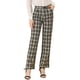 thumbnail image 1 of INSPIRE CHIC Pantalones a cuadros casuales para mujer, bolsillos, pierna recta, trabajo, oficina, pantalones Negro beige S, 1 of 5