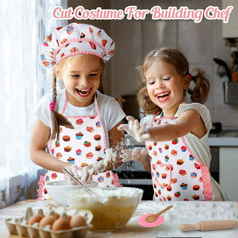 Kids Cooking And Baking Sets Cute Kids Aprons For Girls Boys Toddler Chef  Hat Apron Dress Up Chef Costume Birthday Gifts