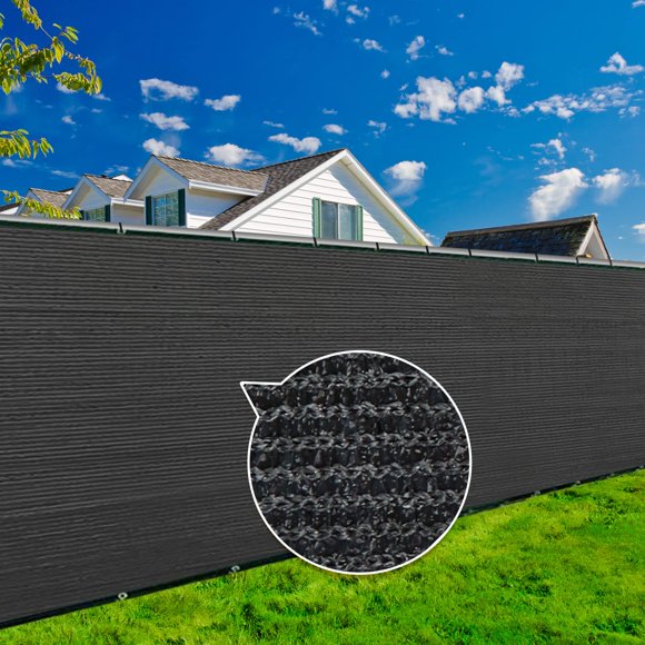 KANAGAWA 6ft x 50ft Privacy Screen Fence, 90% Blockage Heavy Duty 175 GSM Fencing Mesh Net Cover for Outdoor Wall Garden Yard Backyard 80 Cable Zip Ties Included Black