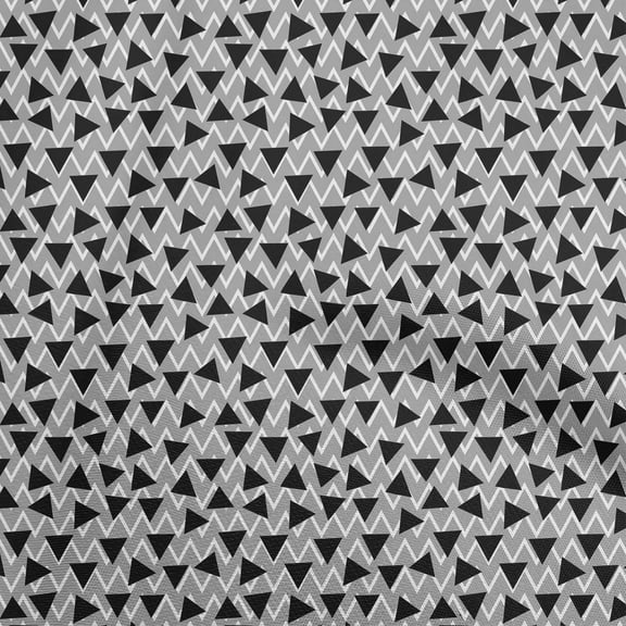 oneOone Velvet Gray Fabric Geometric Triangle With Chevron Diy Clothing Quilting Fabric Print Fabric By Yard 58 Inch Wide
