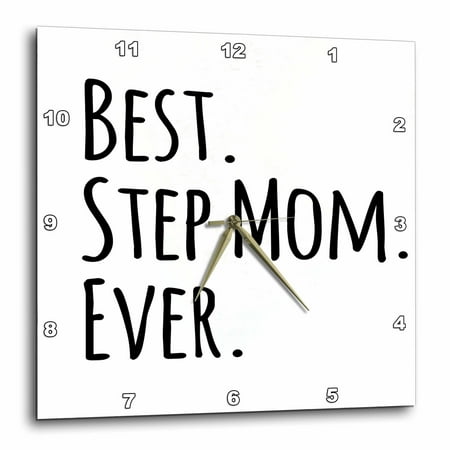 3dRose Best Step Mom Ever - Gifts for family and relatives - stepmom - stepmother - Good for Mothers day, Wall Clock, 13 by
