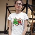 thumbnail image 3 of Tee Hunt Santa Claus Dabbing with Christmas Tree T-Shirt Merry and Bright Women's T-Shirt Tee, White, X-Large, 3 of 5