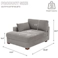 thumbnail image 5 of DREAMSIDEA Oversized Chaise Lounge for Living Room Modern Corduroy Sofa with Right Armrest Indoor Lounge Chair,Light Gray, 5 of 9