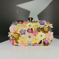 thumbnail image 5 of Yellow Bolso de mano de fiesta de noche floral colorido para mujer Bolso retro Bolso con cuentas, 5 of 5