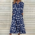 thumbnail image 2 of Summer Savings Clearance 2024! TAGOLD Womens Dress,Fashion Women Casual Sexy Round Neck Printing Summer Short Sleeve Pockets Dress, 2 of 5