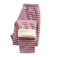 thumbnail image 1 of MIASHUI Leggings pour Filles Enfants Doux Chauds Extensibles Pantalons Longs Rayés Collants à Enfiler, Violet, 3-4 Ans, 1 of 4