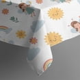 thumbnail image 5 of White Princess Fairy Sun Pattern Rectangle Tablecloth 60"x120",Waterproof Polyester Rectangle Table Cloth, Wipeable Spillproof Polyester Tablecloth for Dining, Camping, Indoor and Outdoor, 5 of 6