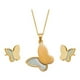 thumbnail image 1 of Fino Collar Y Aretes Mariposa Perla Nat Oro 14k Lam dorado Unitalla, 1 of 9