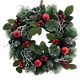 thumbnail image 2 of Senmasine 40cm DIY colgante para exteriores hojas artificiales bayas rojas piña rama de nieve decoración de corona de Navidad decorativa, 2 of 4