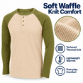 thumbnail image 2 of DARESAY Men’s Thermal Henley Shirts 3-Pack, Long Sleeve Waffle Knit Base Layer Tops, Warm Layering Shirts for Winter, Sizes S–3XL, 2 of 9